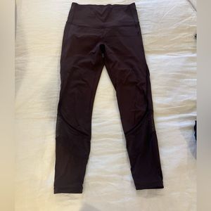 Lululemon Maroon Legging with Mesh Leg Detail - Size 4